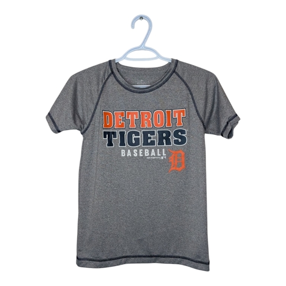Detroit Tigers Youth T-Shirt Sz 8 Gray Short Sleeve Baseball Tee Unisex Boys MLB - Picture 1 of 5